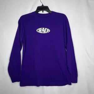 Vitriol Chaos T-Shirt Mayhem Long Sleeve Purple Gothic Skater Mens M